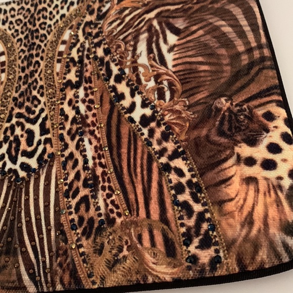 CAMILLA *Berkeley St After Dark* animal print small canvas clutch bag pouch - Picture 6 of 7